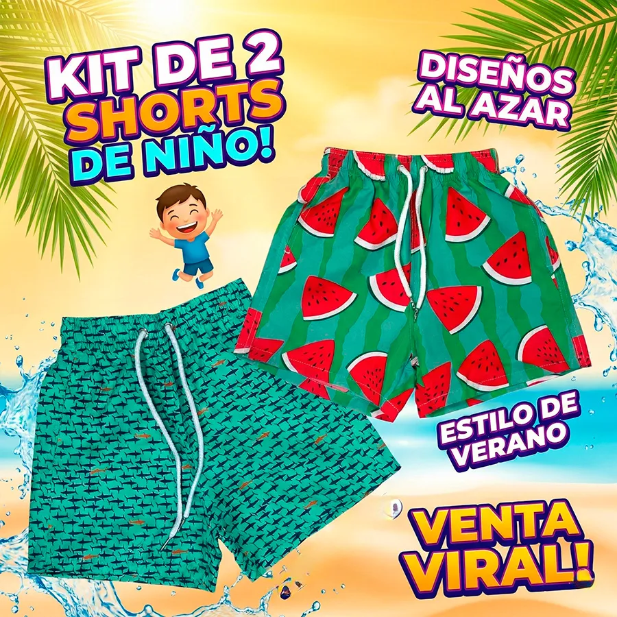 BSH102A KIT DE 2 SHORTS DE NIÑO 8653